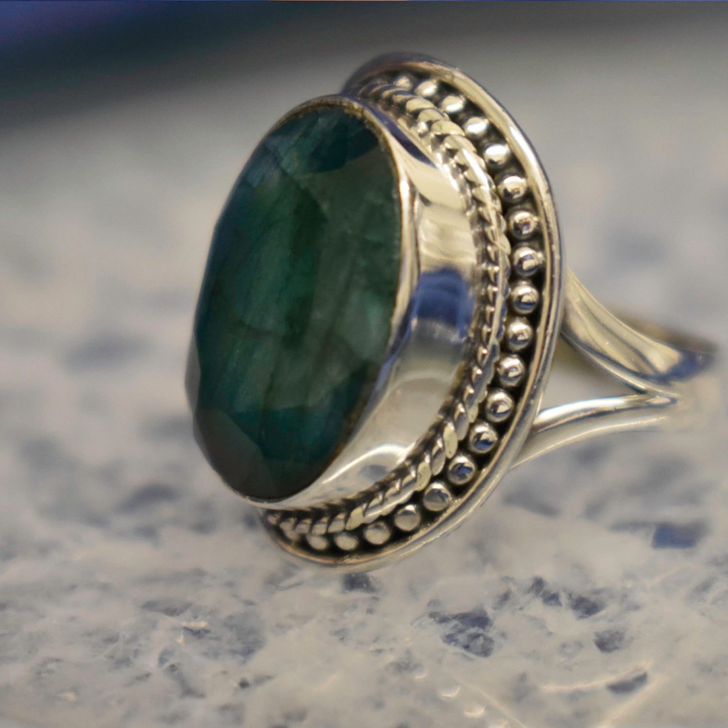 Buy Retro Era .35 ctw Diamond & Emerald Ring in 14K White Gold Online |  Arnold Jewelers